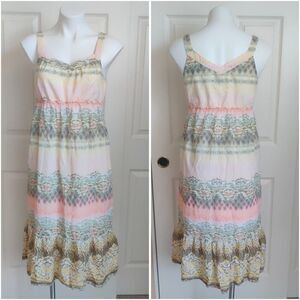 Sonoma pastel empire waist midi sleeveless dress sz S